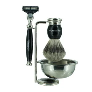 4 - Piece Shaving Set - Ebony - Mach 3