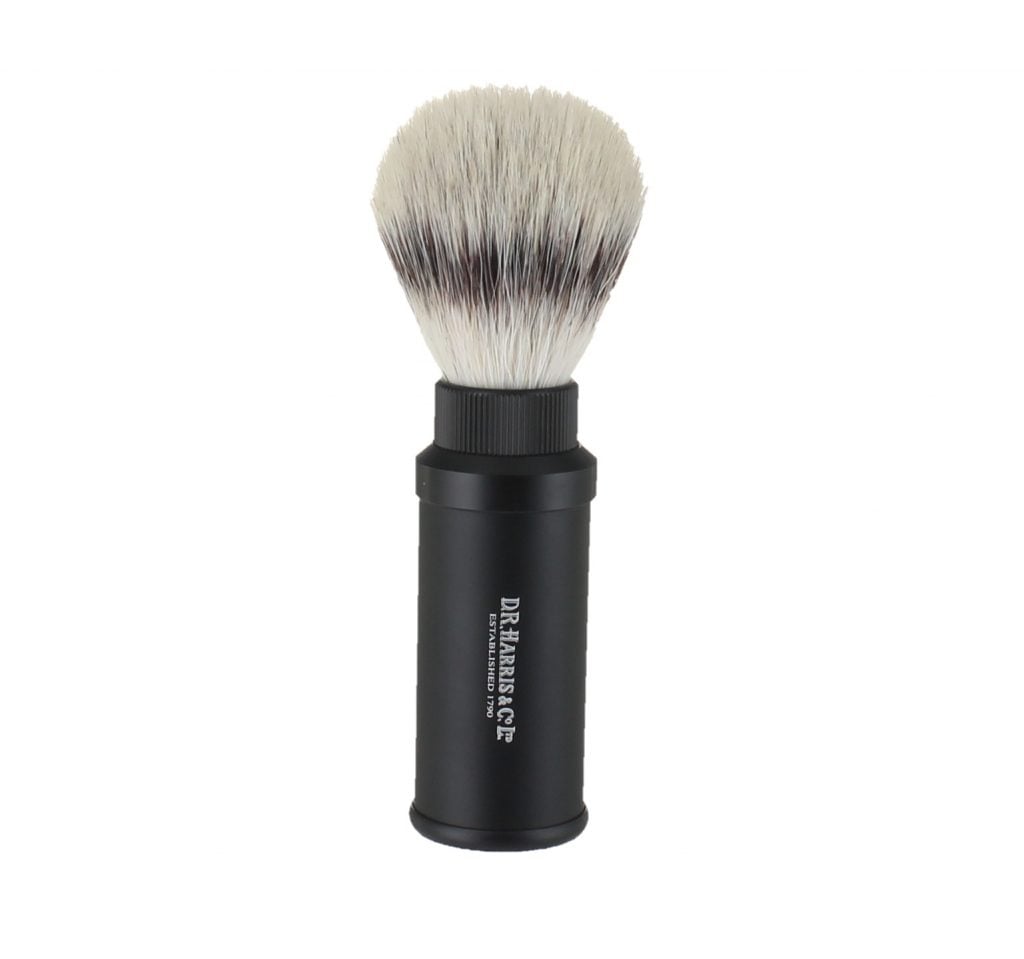 Aluminium Travel Shaving Brush Synthetic Bristle D R Harris London