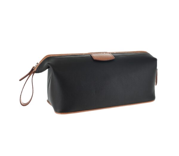 Leather Wash Bag - Black