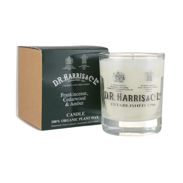 D. R. Harris Candle- Frankincense, Cedarwood and Amber