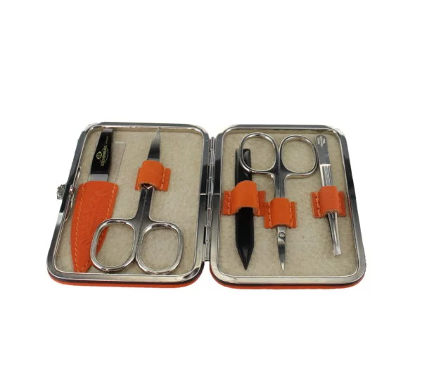 5 Piece Orange Hard Case Manicure Set