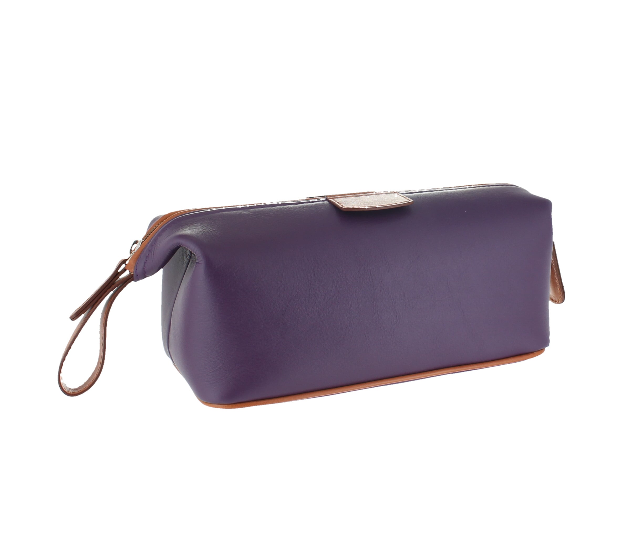 Canvas and Leather Wash Bag - Burgundy D R Harris London