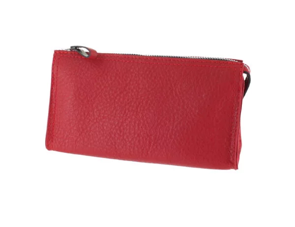 Small Red Leather Wash Bag