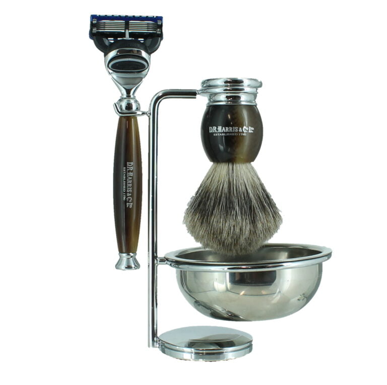 4 - Piece Shaving Set - Horn - Fusion D R Harris London