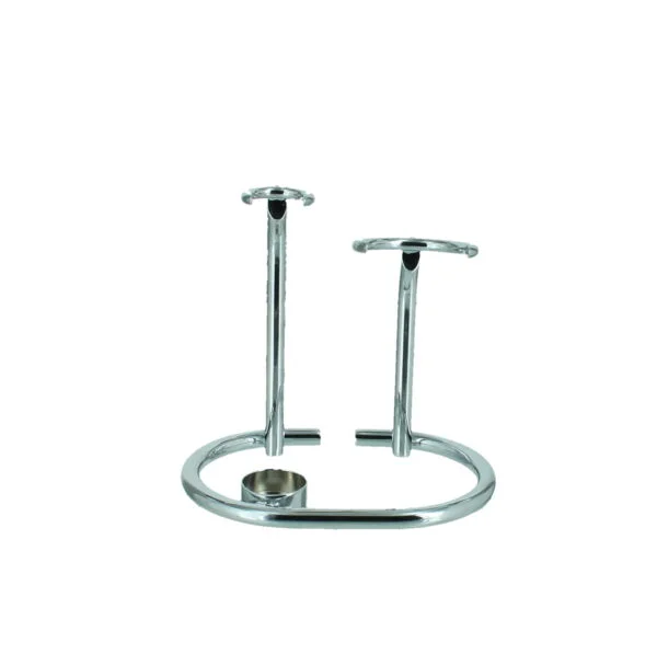 Short Chrome Brush & Razor Stand