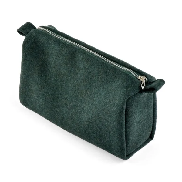 D. R. Harris and Fox Brothers Traveller Dark Green Flannel Washbag - Medium