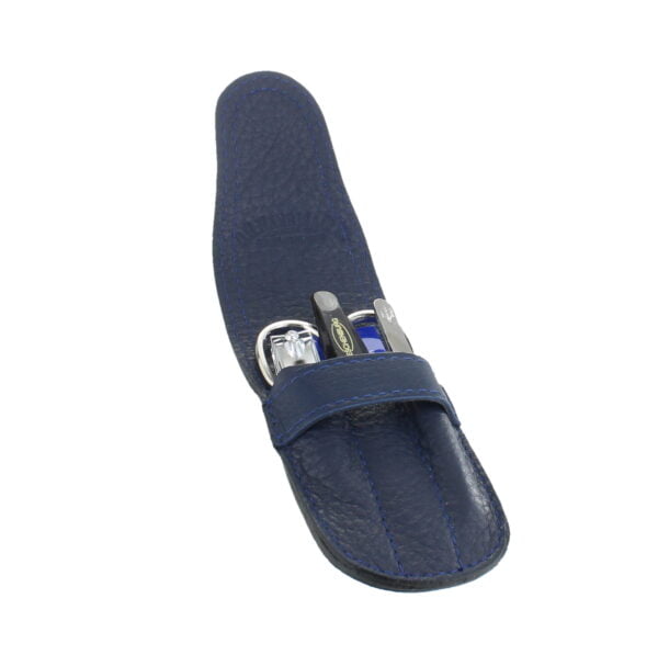 4 Piece Dark Blue Flap Manicure Set