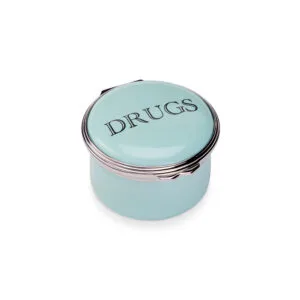 Drugs Celadon Enamel Pill Box Circular